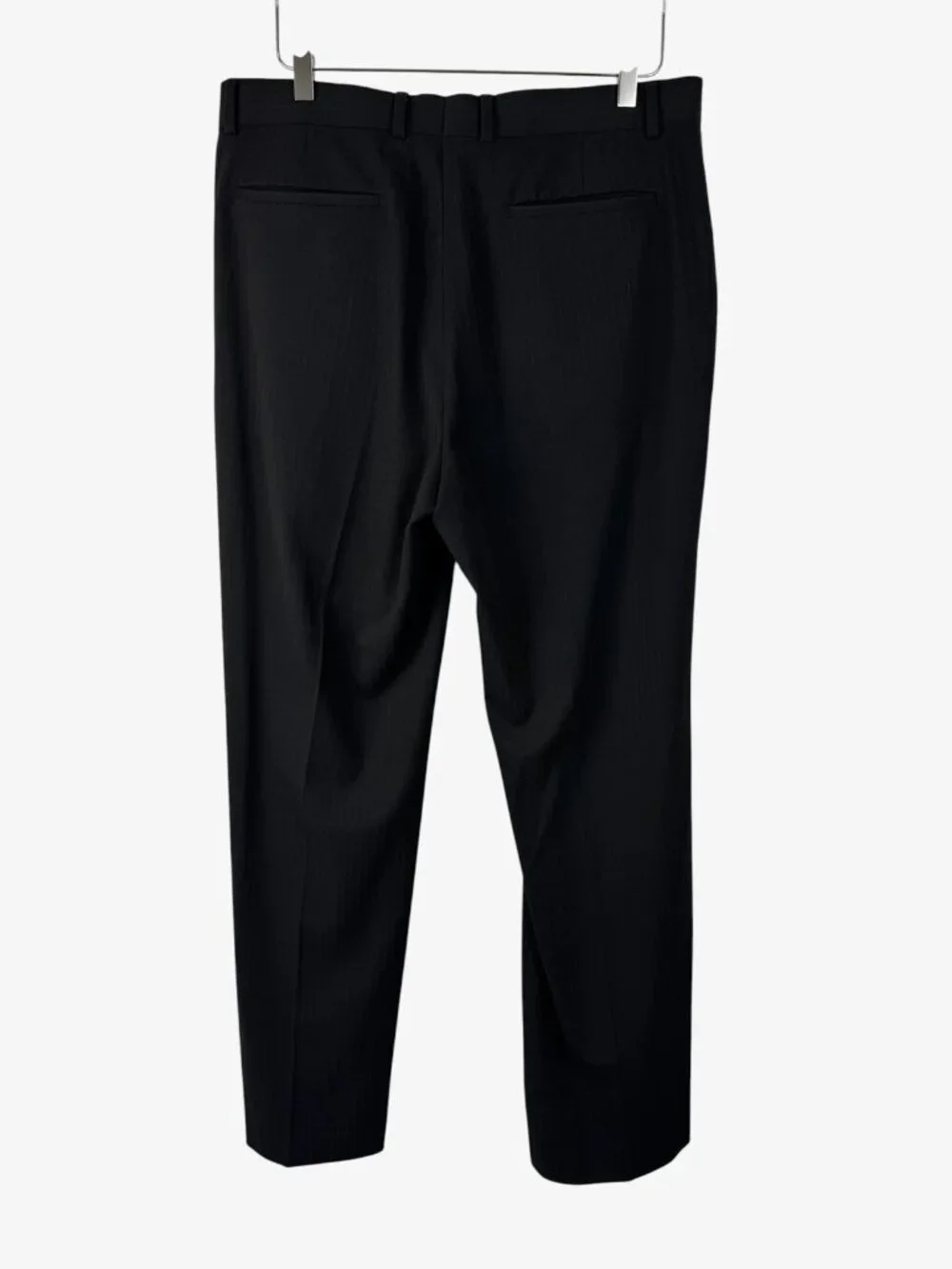 Claiborne Mens Modern Fit Suit 42L W34 L32 Black Pinstripe 2-Piece Set Polyester